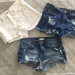 3 Denim Shorts / Cutoffs all 3 for 1 price!